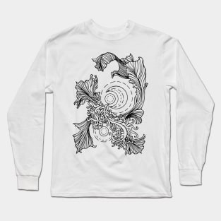 Geometric Moons in Curls Long Sleeve T-Shirt